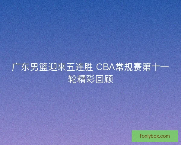 广东男篮迎来五连胜 CBA常规赛第十一轮精彩回顾