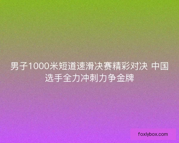 男子1000米短道速滑决赛精彩对决 中国选手全力冲刺力争金牌